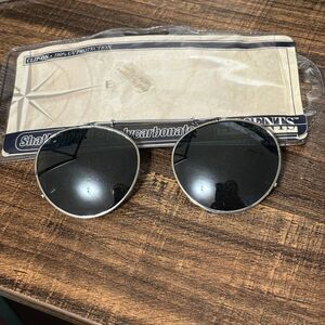 Vintage Clip-On Sunshades by Accents 100% UV Protection Gray Silver Trim Y2K